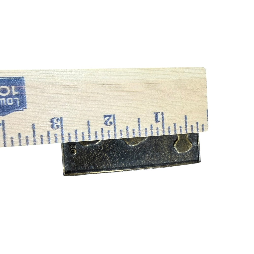 Vintage Lee Jeans Belt Buckle Brass Tone Rectangle Logo Western Workwear Mens - Picture 3 of 6